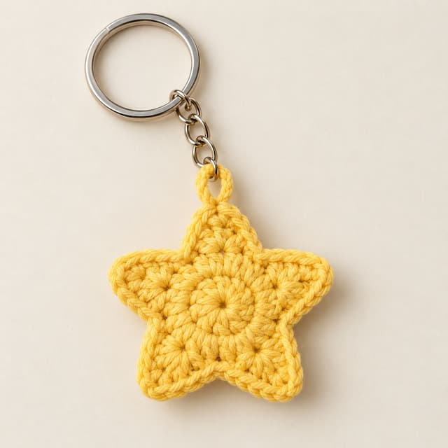 Crochet Star Keychain